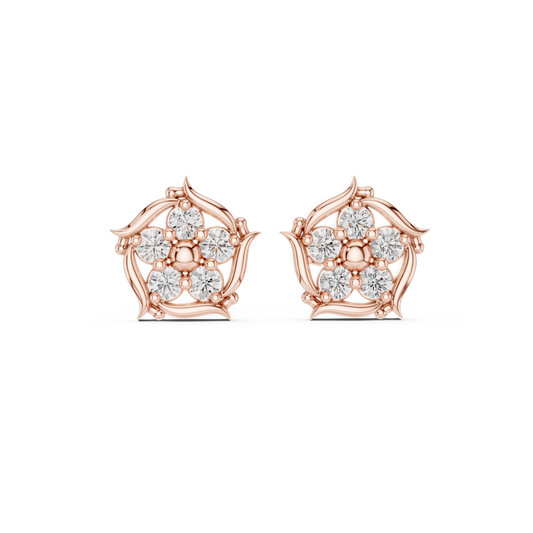 Regal Vine Blossom Diamond Studs