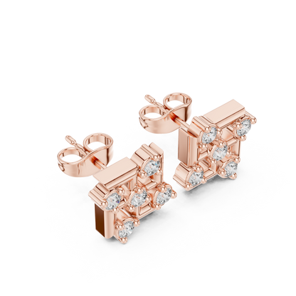 Lattice Crest Cluster Diamond Studs