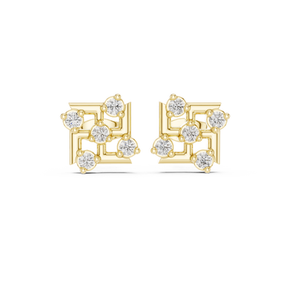 Lattice Crest Cluster Diamond Studs