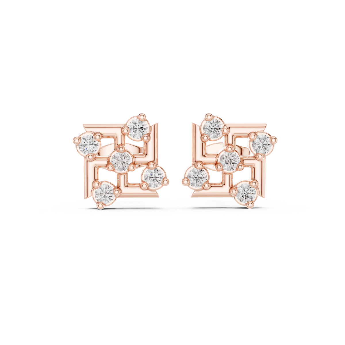 Lattice Crest Cluster Diamond Studs