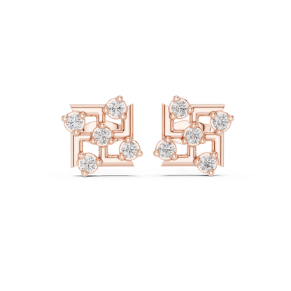 Lattice Crest Cluster Diamond Studs