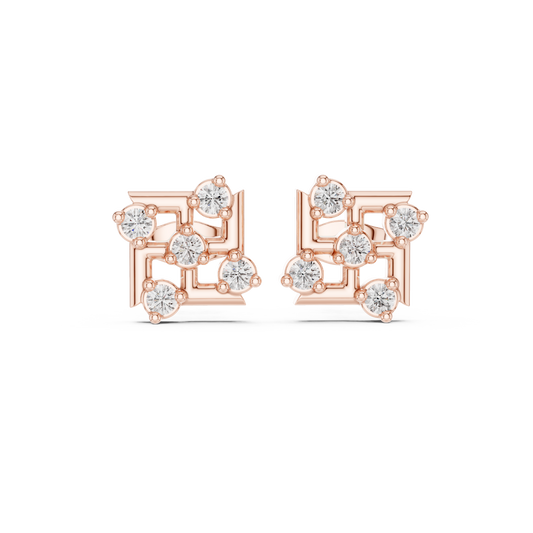 Lattice Crest Cluster Diamond Studs