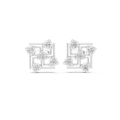Lattice Crest Cluster Diamond Studs