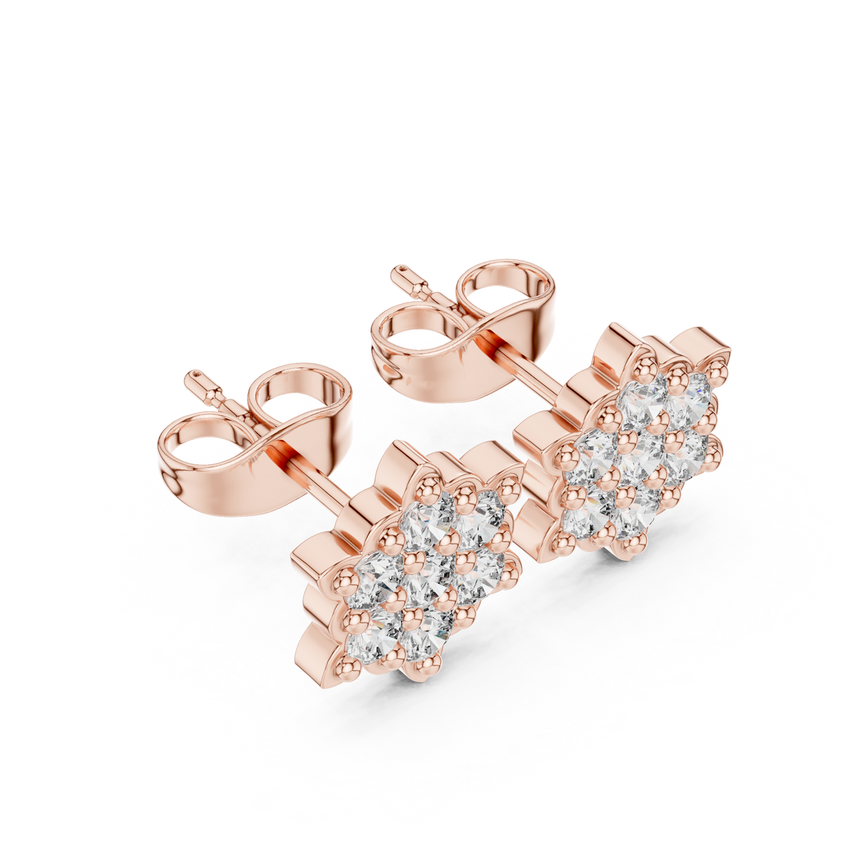 Ornate Dahlia Cluster Diamond Studs
