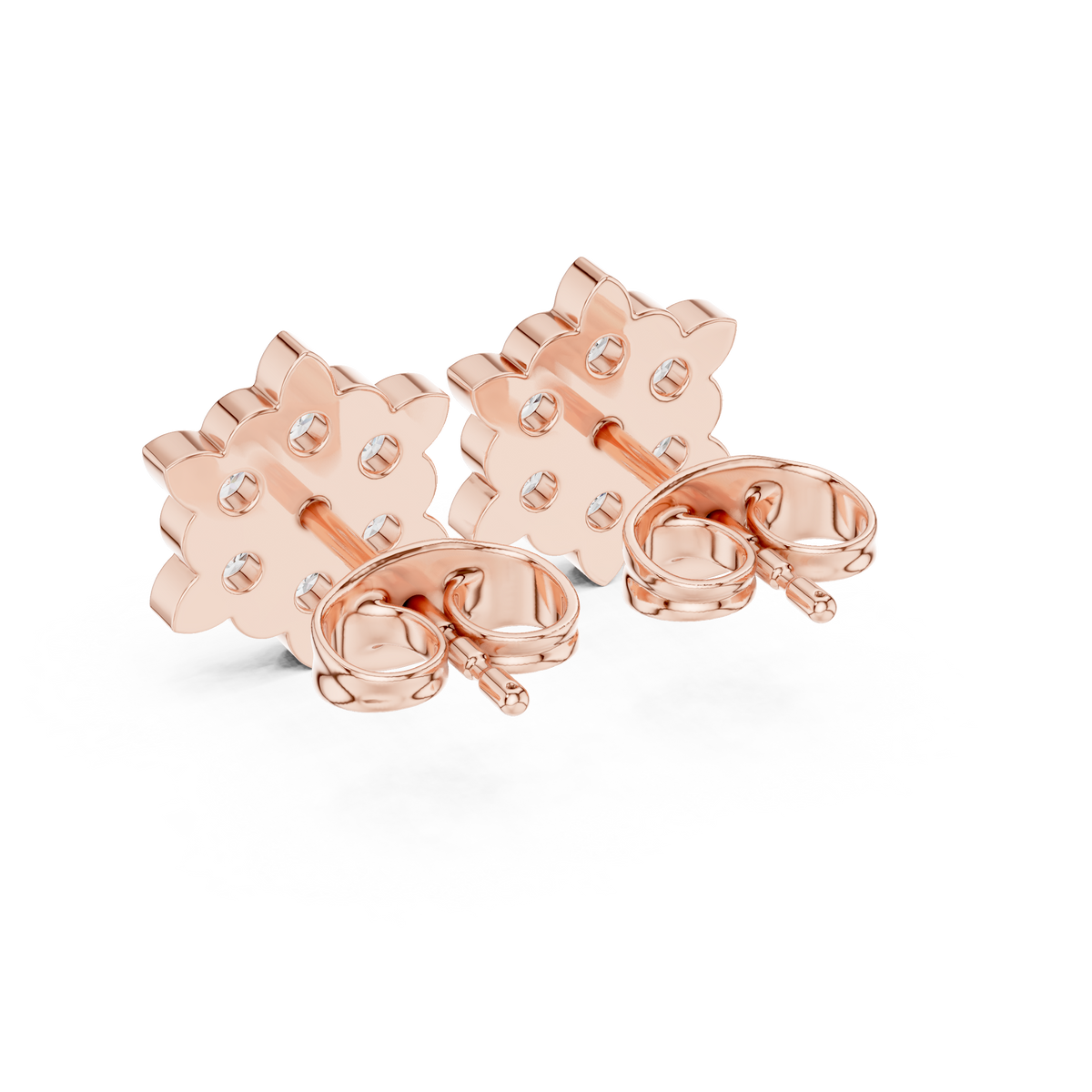 Ornate Dahlia Cluster Diamond Studs