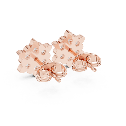 Ornate Dahlia Cluster Diamond Studs