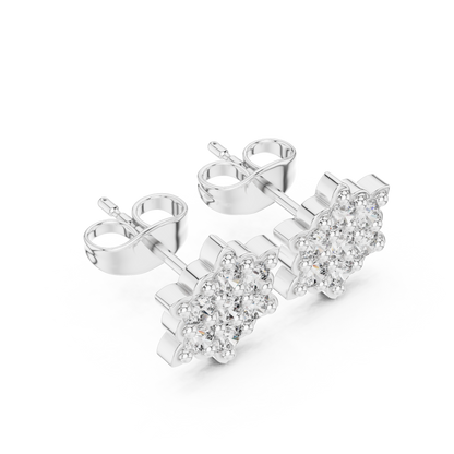 Ornate Dahlia Cluster Diamond Studs