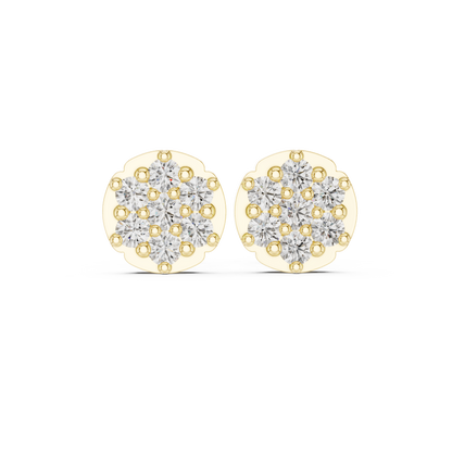 Scalloped Bloom Cluster Diamond Studs