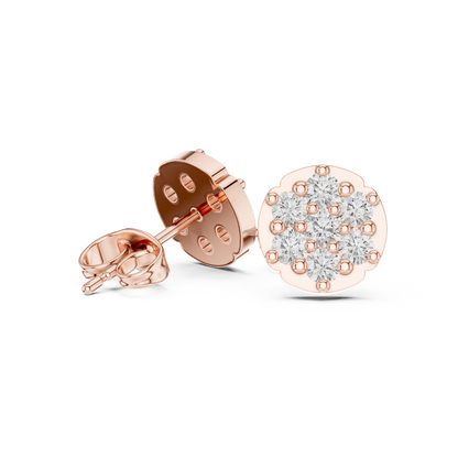 Scalloped Bloom Cluster Diamond Studs