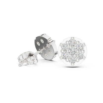 Scalloped Bloom Cluster Diamond Studs