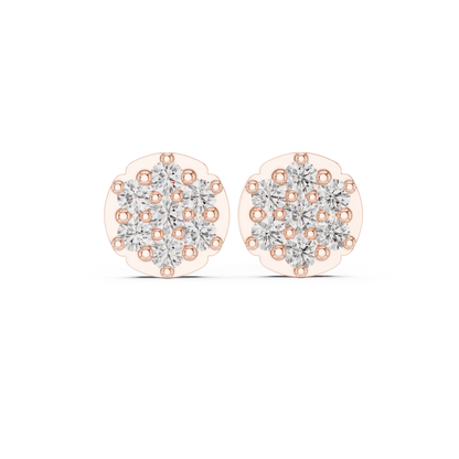 Scalloped Bloom Cluster Diamond Studs