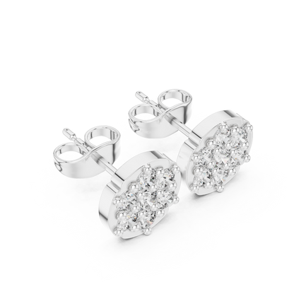 Scalloped Bloom Cluster Diamond Studs