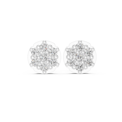 Scalloped Bloom Cluster Diamond Studs