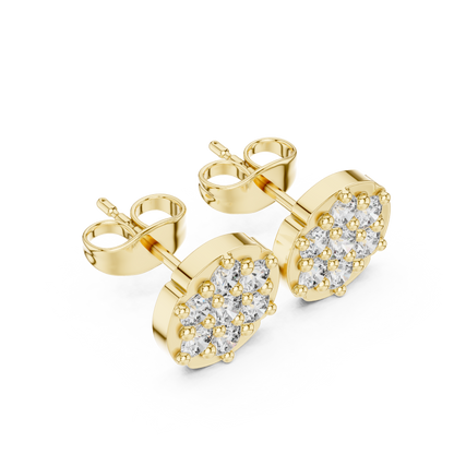 Scalloped Bloom Cluster Diamond Studs