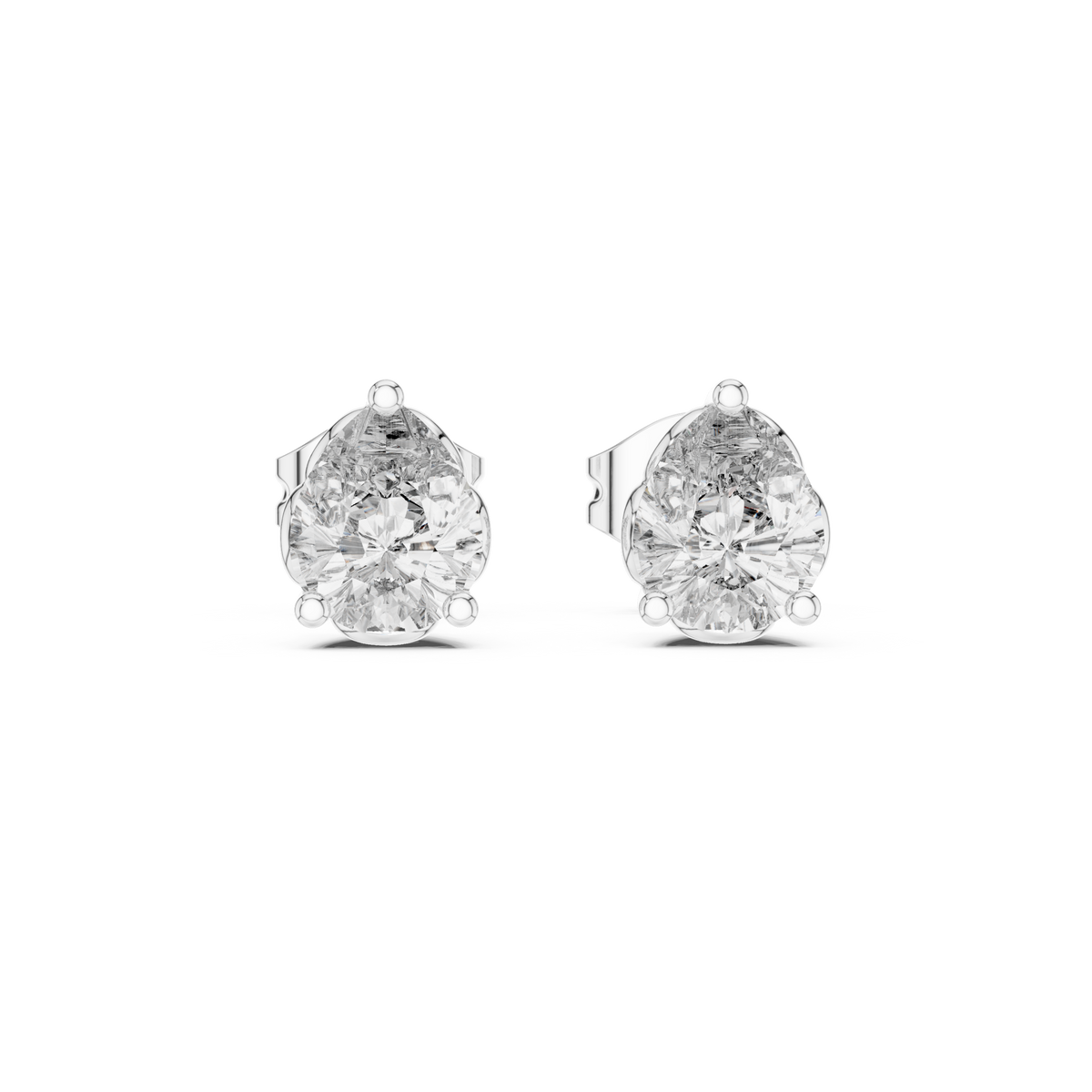 Sorielle Pear Diamond Crown Studs