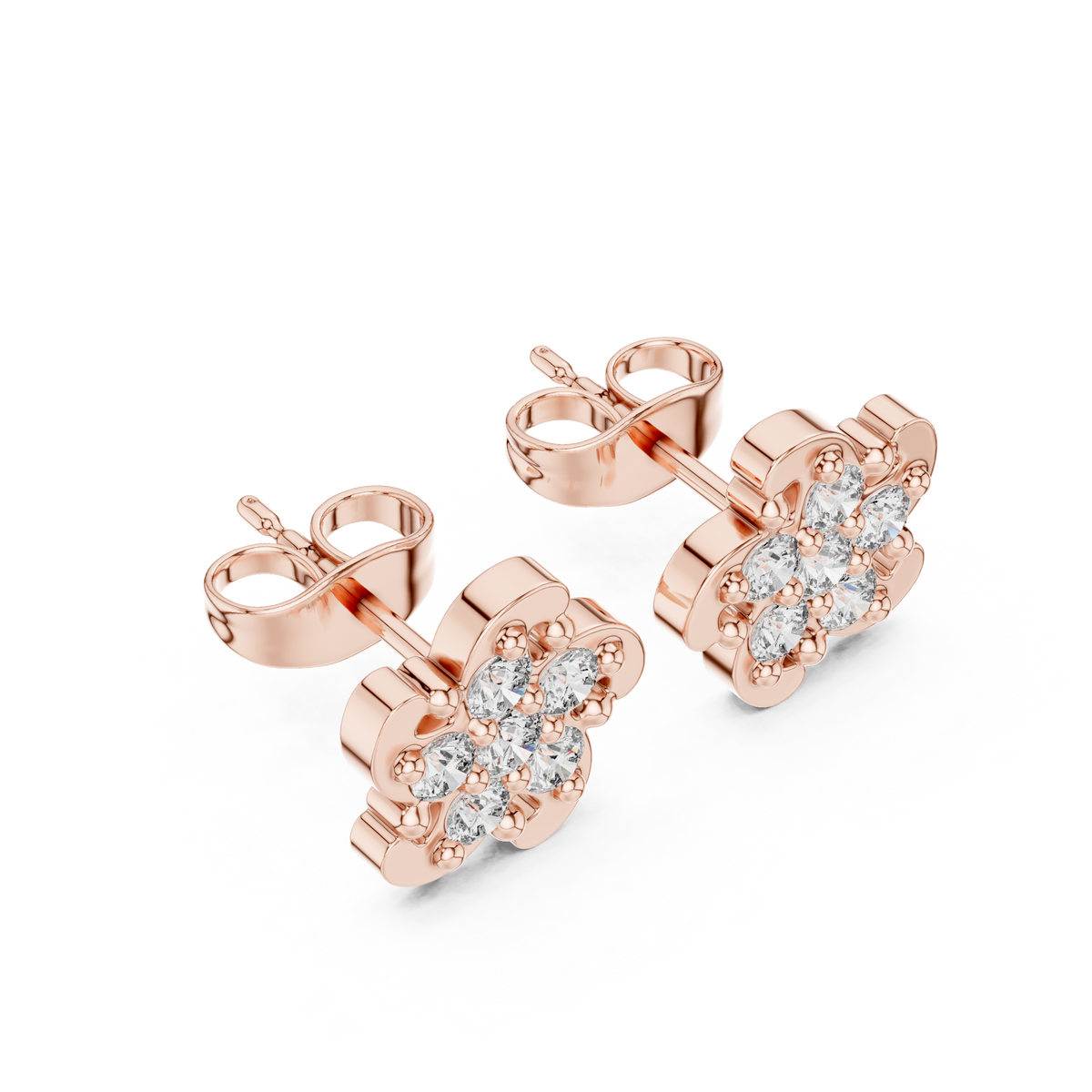 Petal Mosaic Cluster Diamond Studs