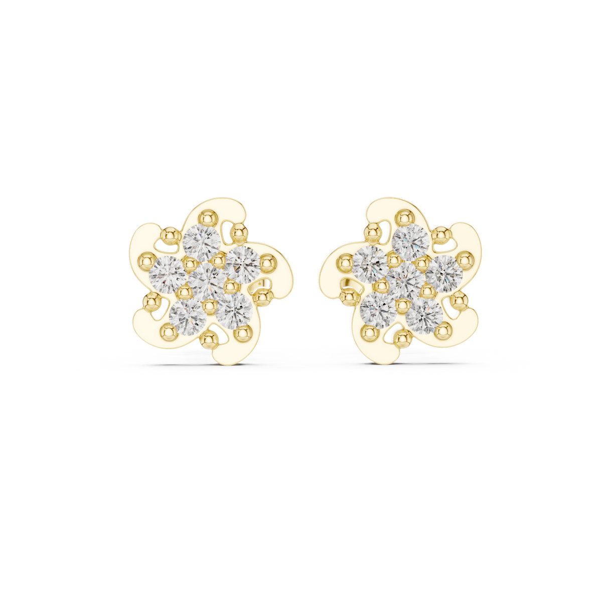 Petal Mosaic Cluster Diamond Studs