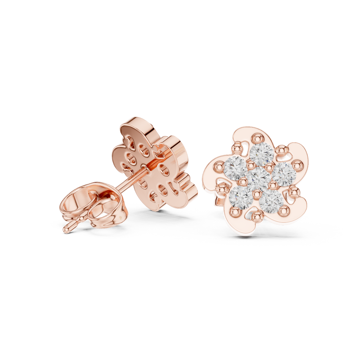 Petal Mosaic Cluster Diamond Studs