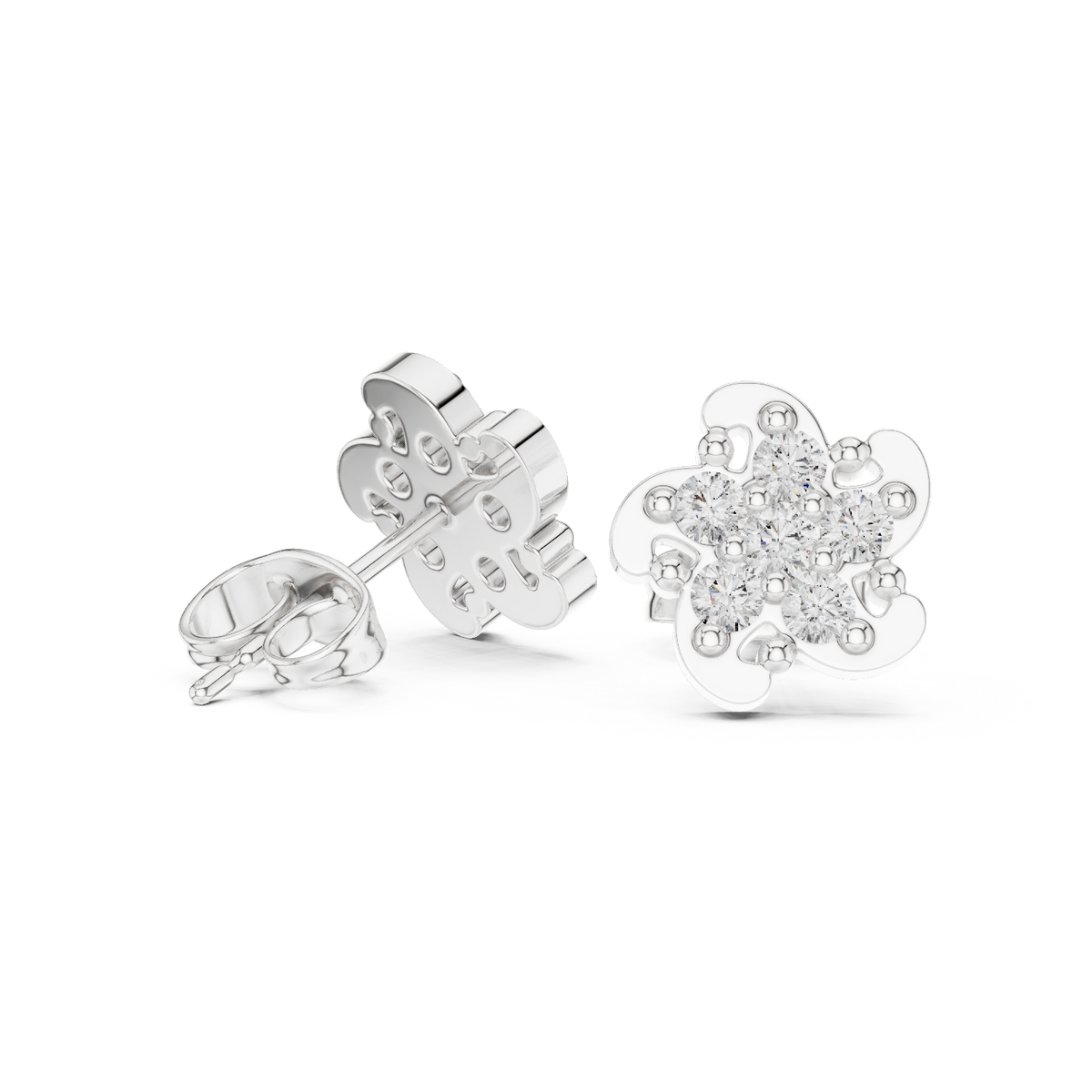 Petal Mosaic Cluster Diamond Studs