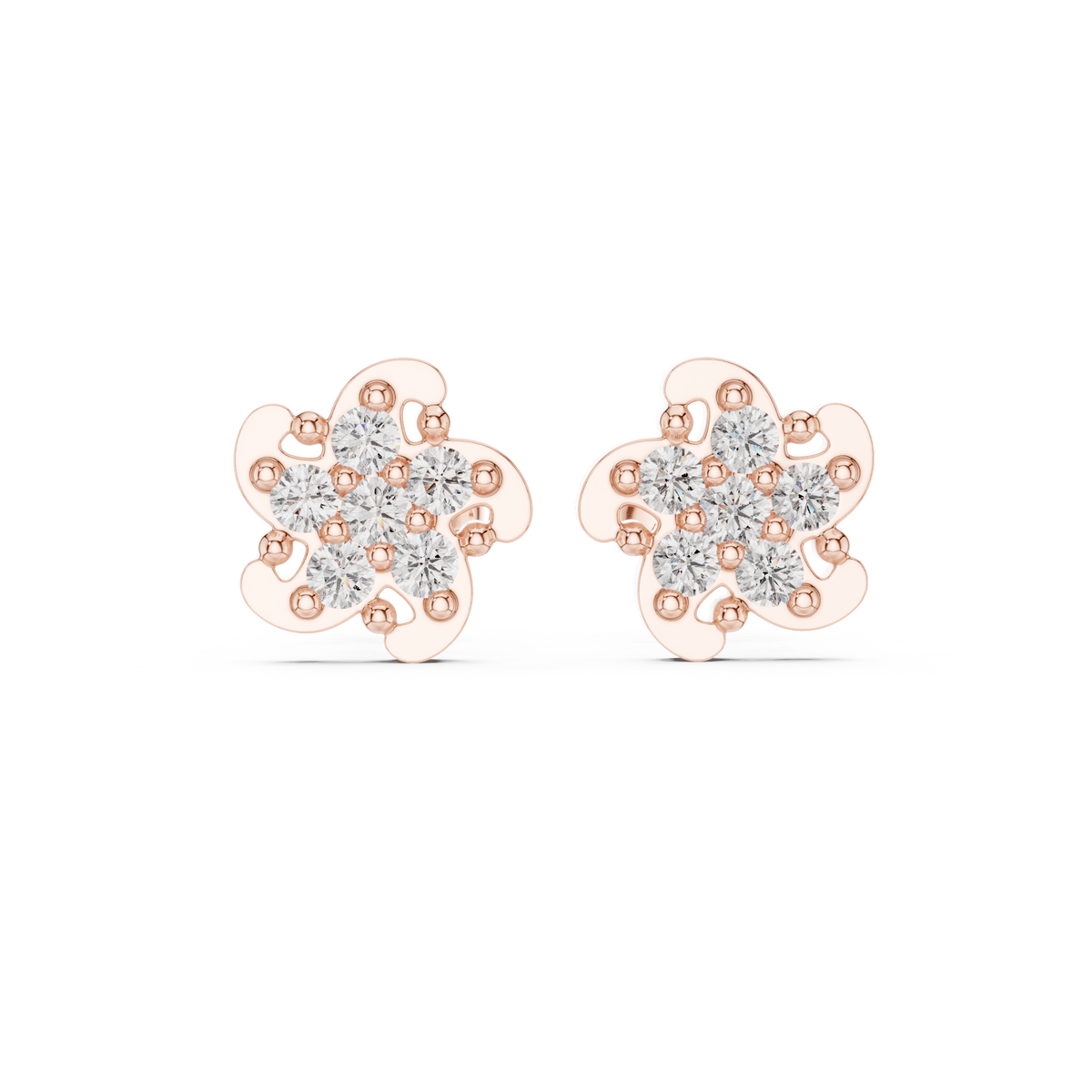 Petal Mosaic Cluster Diamond Studs