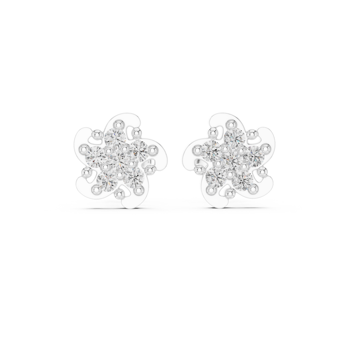 Petal Mosaic Cluster Diamond Studs