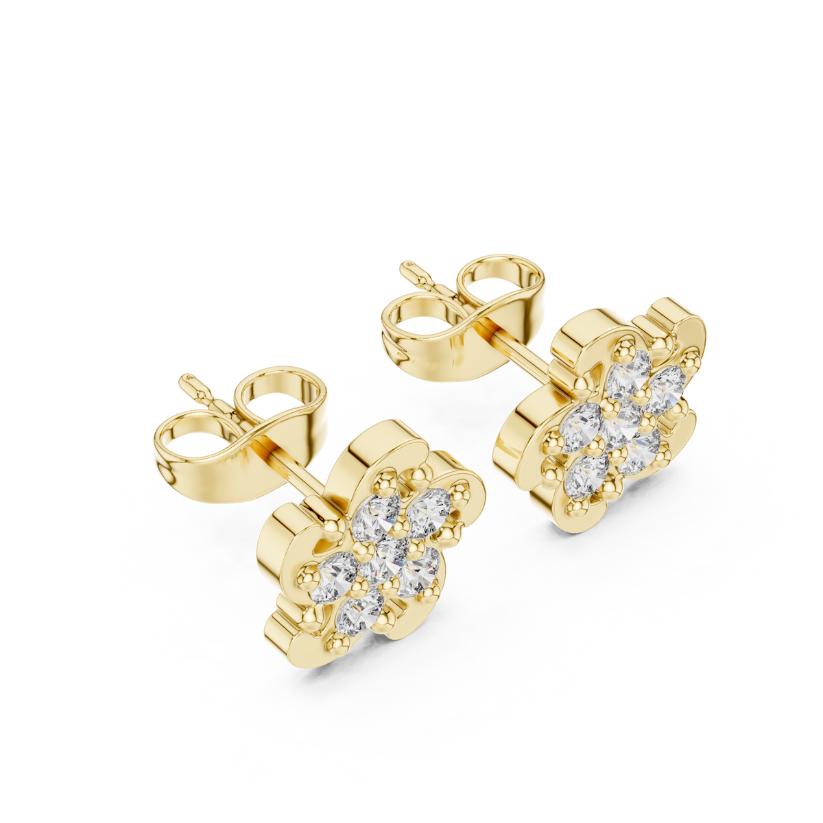 Petal Mosaic Cluster Diamond Studs