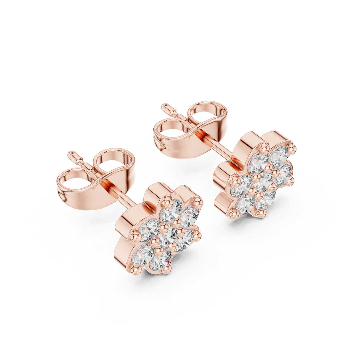 Blossom Petal Cluster Diamond Studs