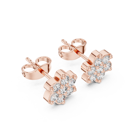 Blossom Petal Cluster Diamond Studs