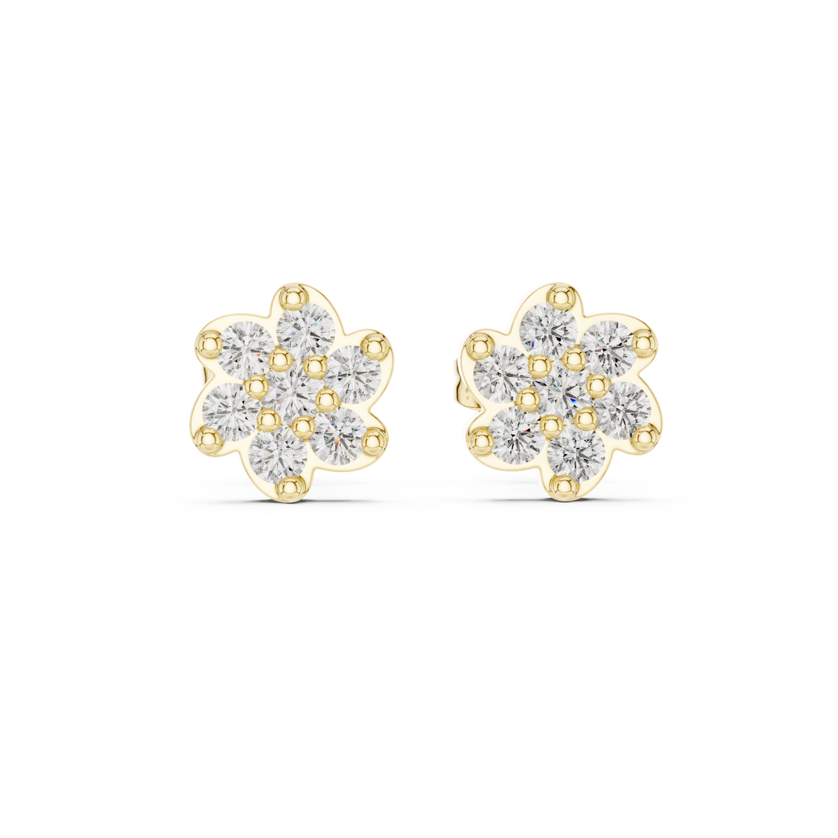 Blossom Petal Cluster Diamond Studs