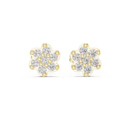 Blossom Petal Cluster Diamond Studs