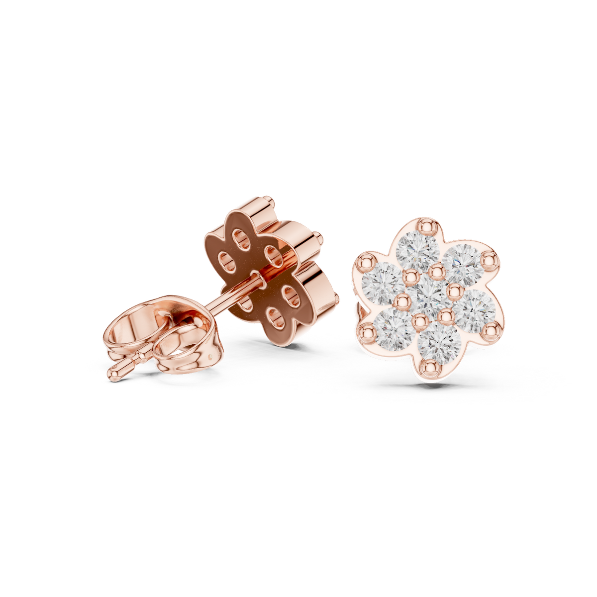 Blossom Petal Cluster Diamond Studs