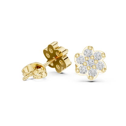 Blossom Petal Cluster Diamond Studs