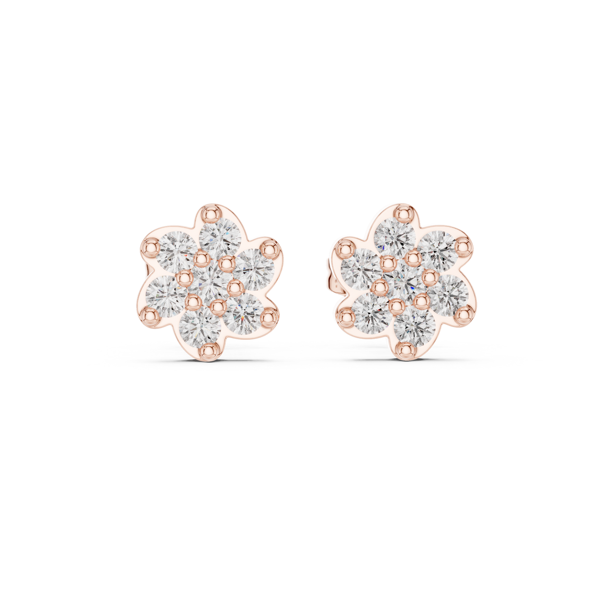 Blossom Petal Cluster Diamond Studs