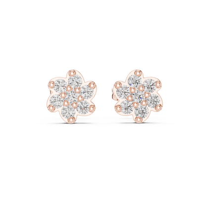 Blossom Petal Cluster Diamond Studs