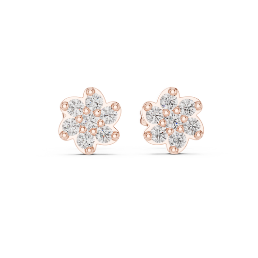 Blossom Petal Cluster Diamond Studs
