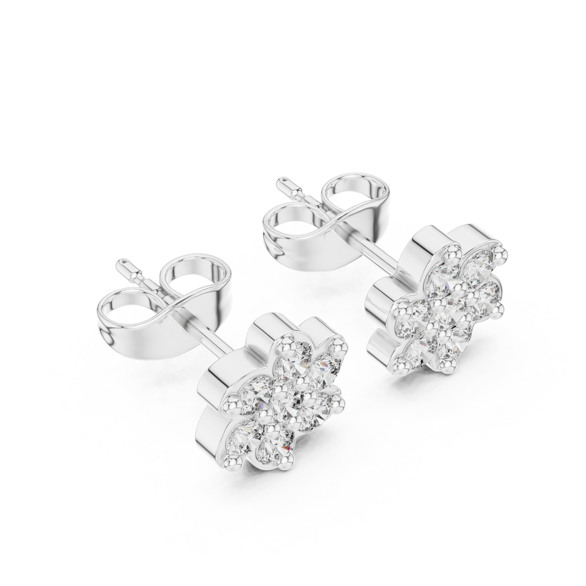 Blossom Petal Cluster Diamond Studs