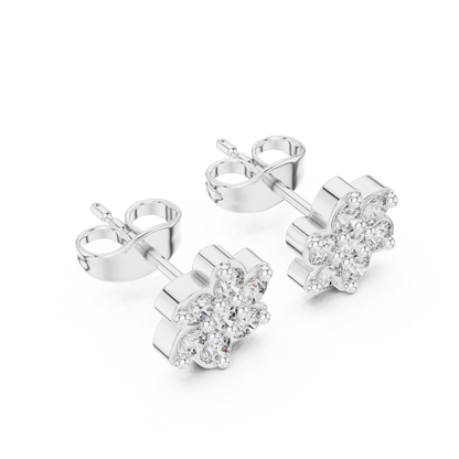 Blossom Petal Cluster Diamond Studs