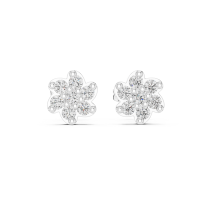 Blossom Petal Cluster Diamond Studs