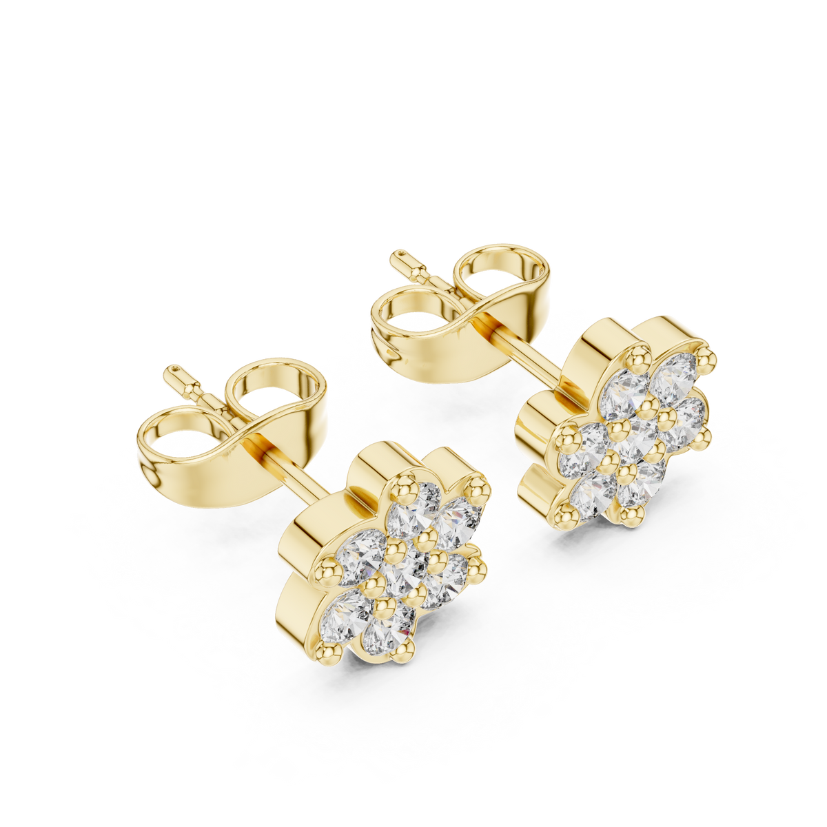 Blossom Petal Cluster Diamond Studs