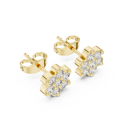 Blossom Petal Cluster Diamond Studs