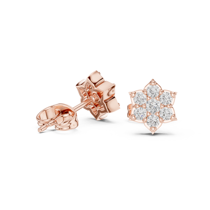 Floral Starburst Cluster Diamond Studs