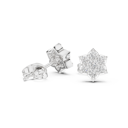 Floral Starburst Cluster Diamond Studs