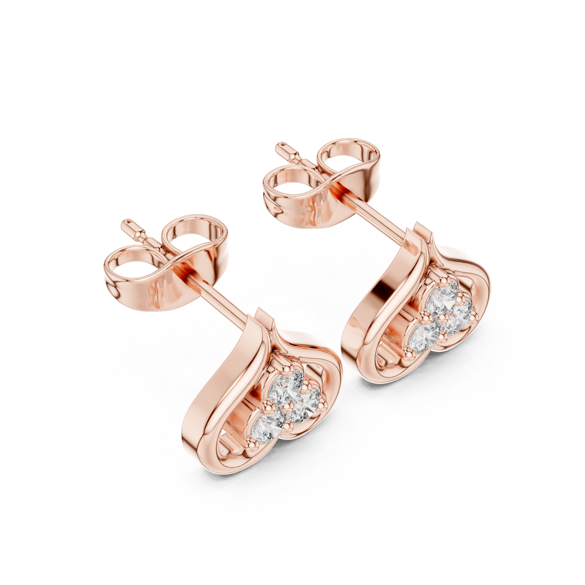 Trinity Heartleaf Cluster Diamond Studs