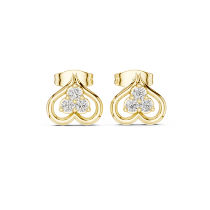 Trinity Heartleaf Cluster Diamond Studs