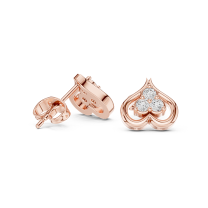 Trinity Heartleaf Cluster Diamond Studs