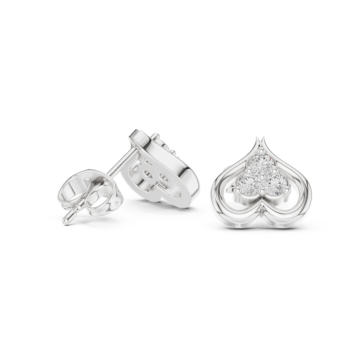 Trinity Heartleaf Cluster Diamond Studs