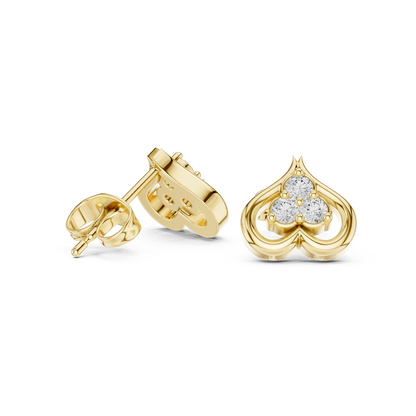Trinity Heartleaf Cluster Diamond Studs