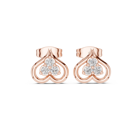 Trinity Heartleaf Cluster Diamond Studs