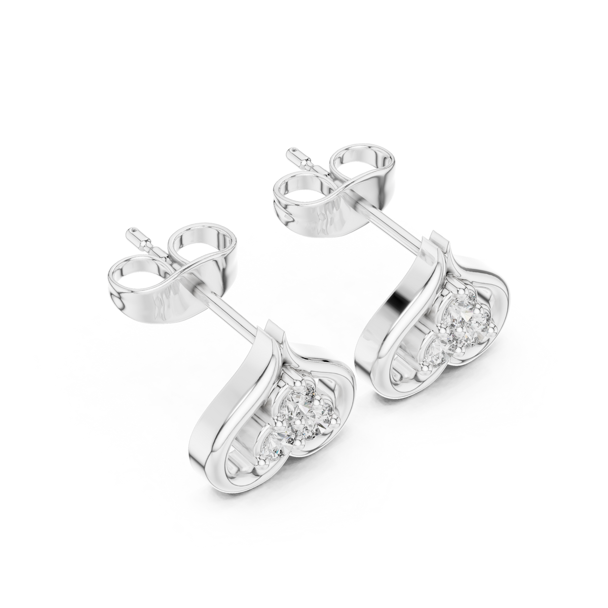 Trinity Heartleaf Cluster Diamond Studs