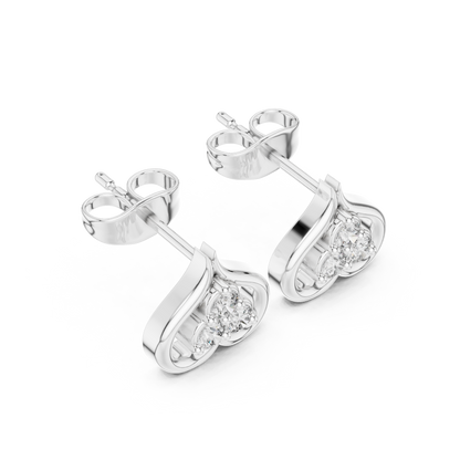 Trinity Heartleaf Cluster Diamond Studs
